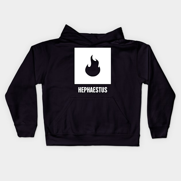 Hephaestus | Greek Mythology God Symbol Kids Hoodie by Wizardmode